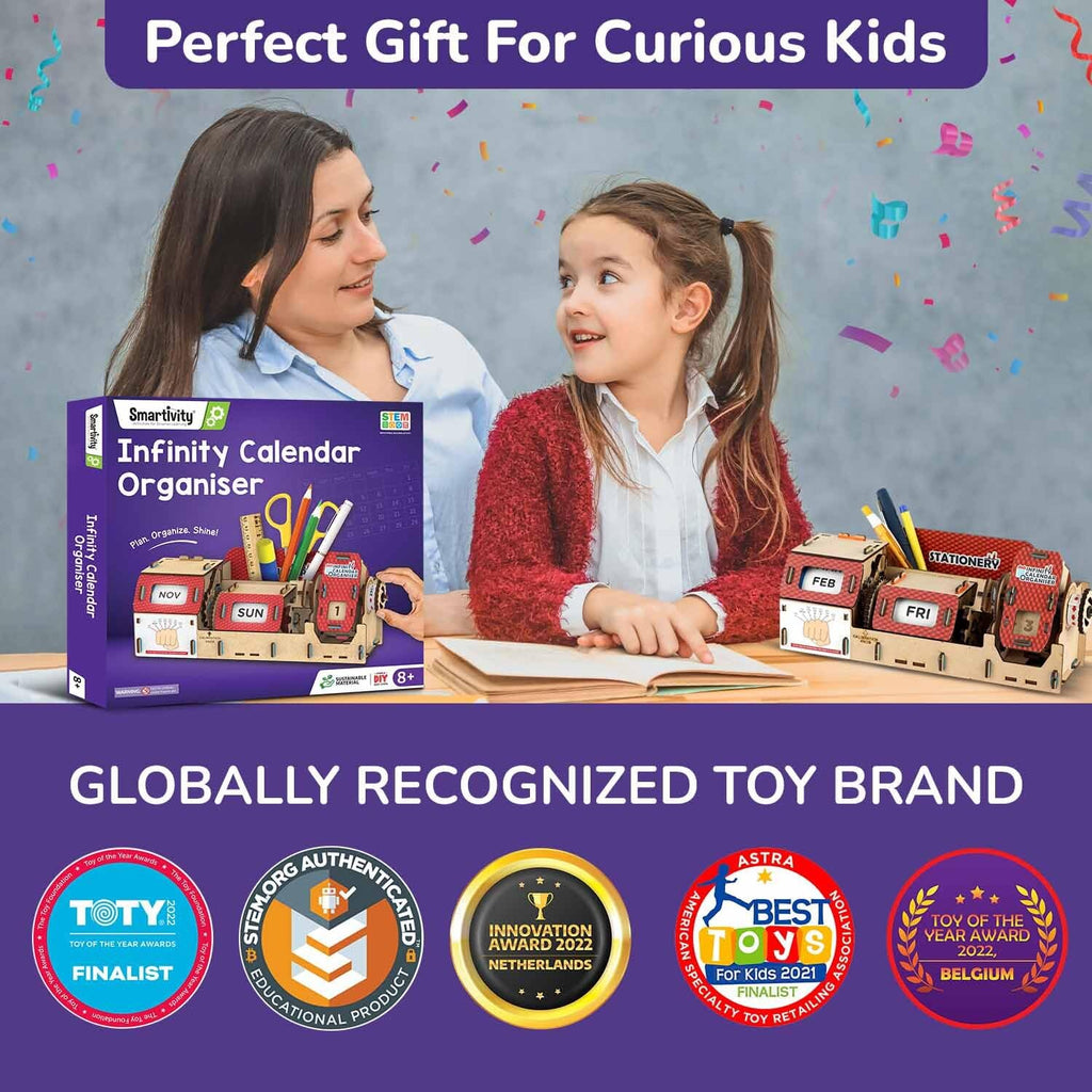 Smartivity DIY Infinity Calendar & Stationary Organizer for Kids Age 8+