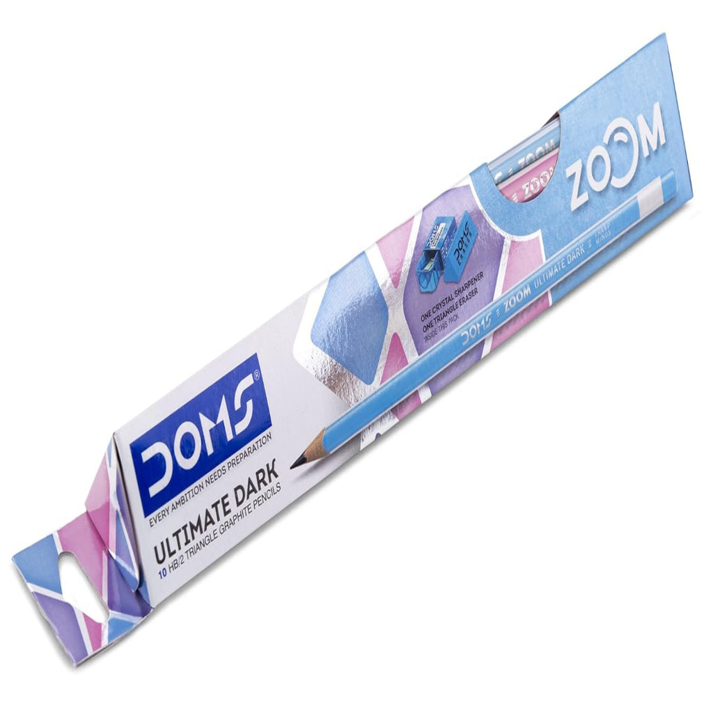 Doms Zoom Pencils | Ultimate dark triangle pencils | Pack of 10 Pencils