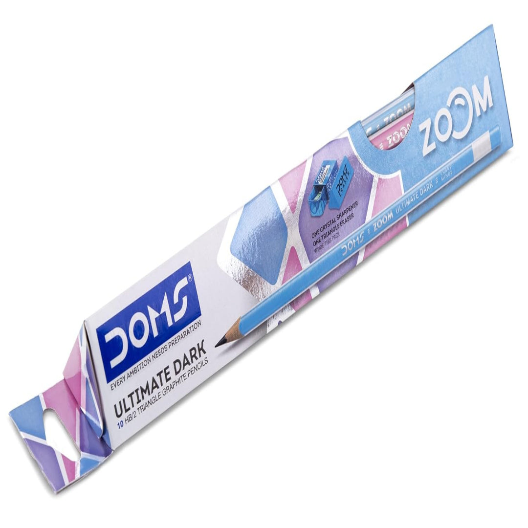 Doms Zoom Pencils | Ultimate dark triangle pencils | Pack of 10 Pencils