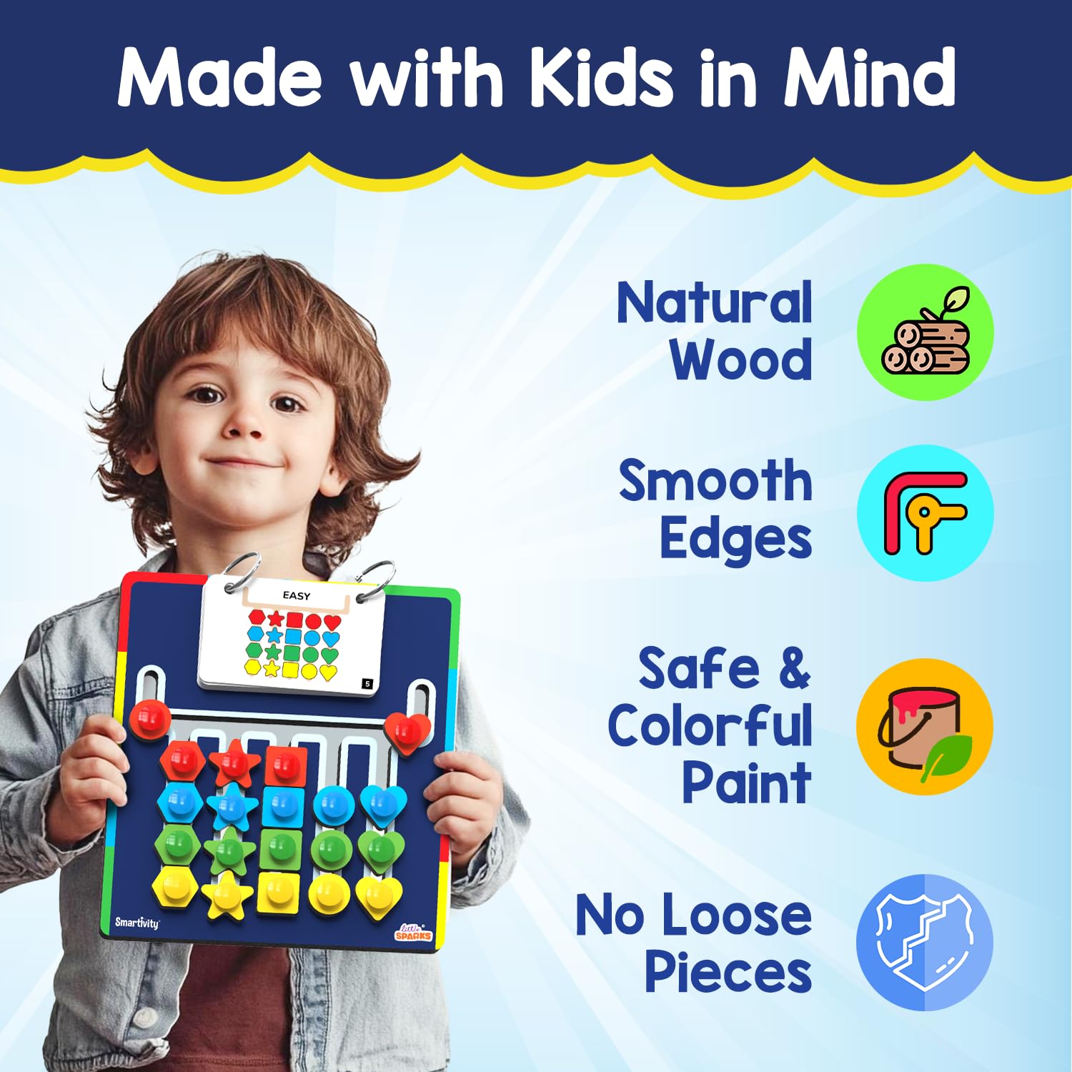 Smartivity Shape Coder Puzzle Toy for Kids Age 6 to 12 Years | 15 Challenge Cards, 5 Columns & Colored Shapes | Logical Thinking & Colour Matching Brain Game | Travel-Friendly Educational Gift