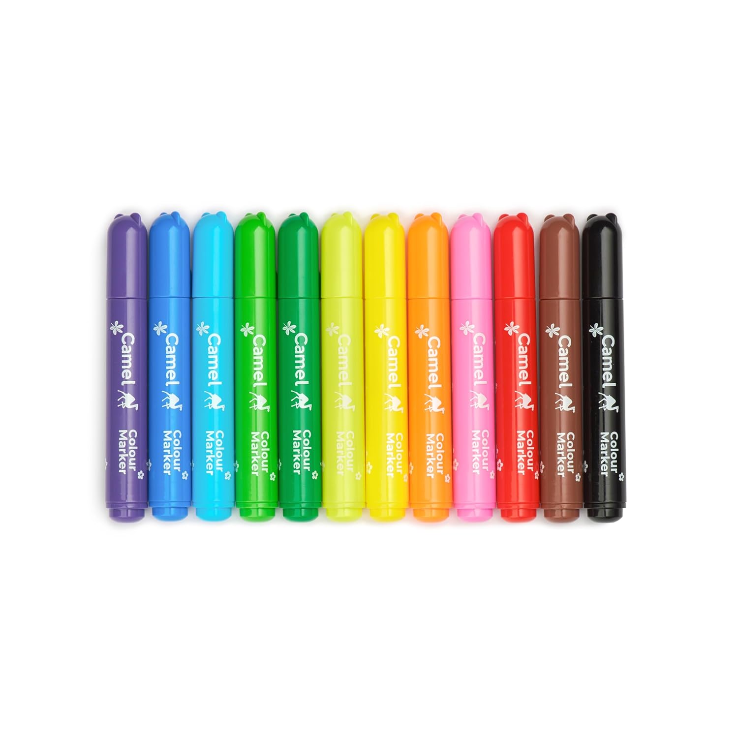 Camel Washable Colour Markers | 12 Shades (Lid Colour May Vary)