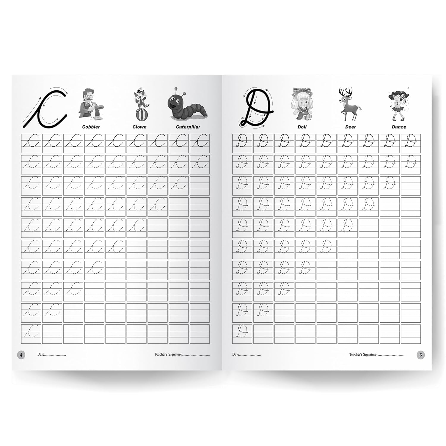 My First Book Of Cursive Writing - Capital Letter Books For Kids