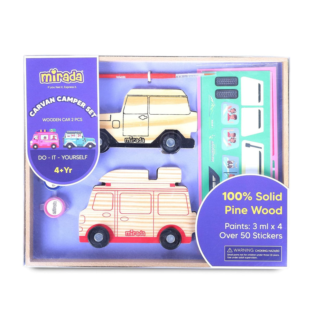 Mirada Caravan Camper DIY Craft Set | Creative Build & Play Activity Kit for Kids Age 4+ | Pretend Play, Design & Imaginative Fun