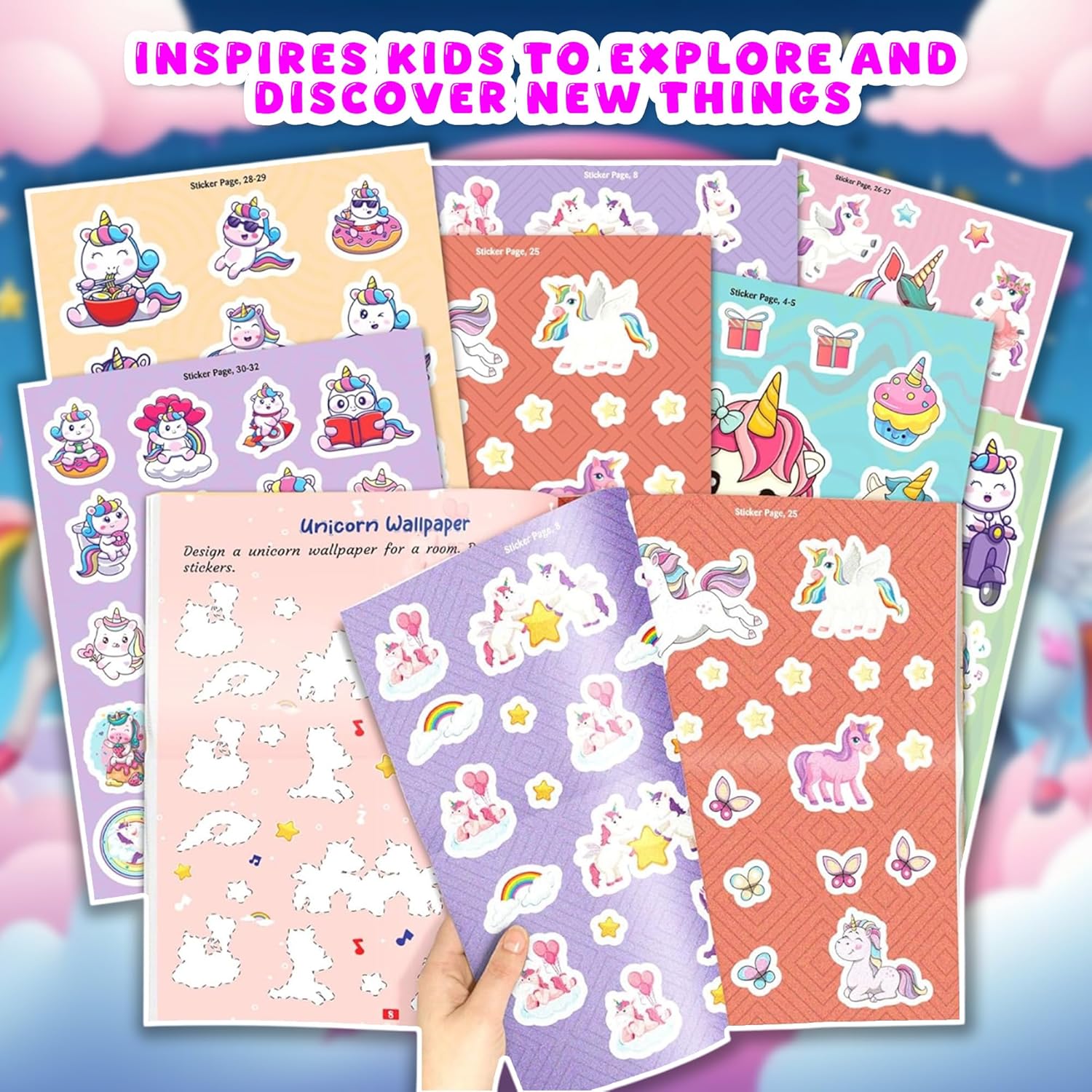 Unicorn Sticker Book for kids and children - Fun and Engaging Sticker Activities