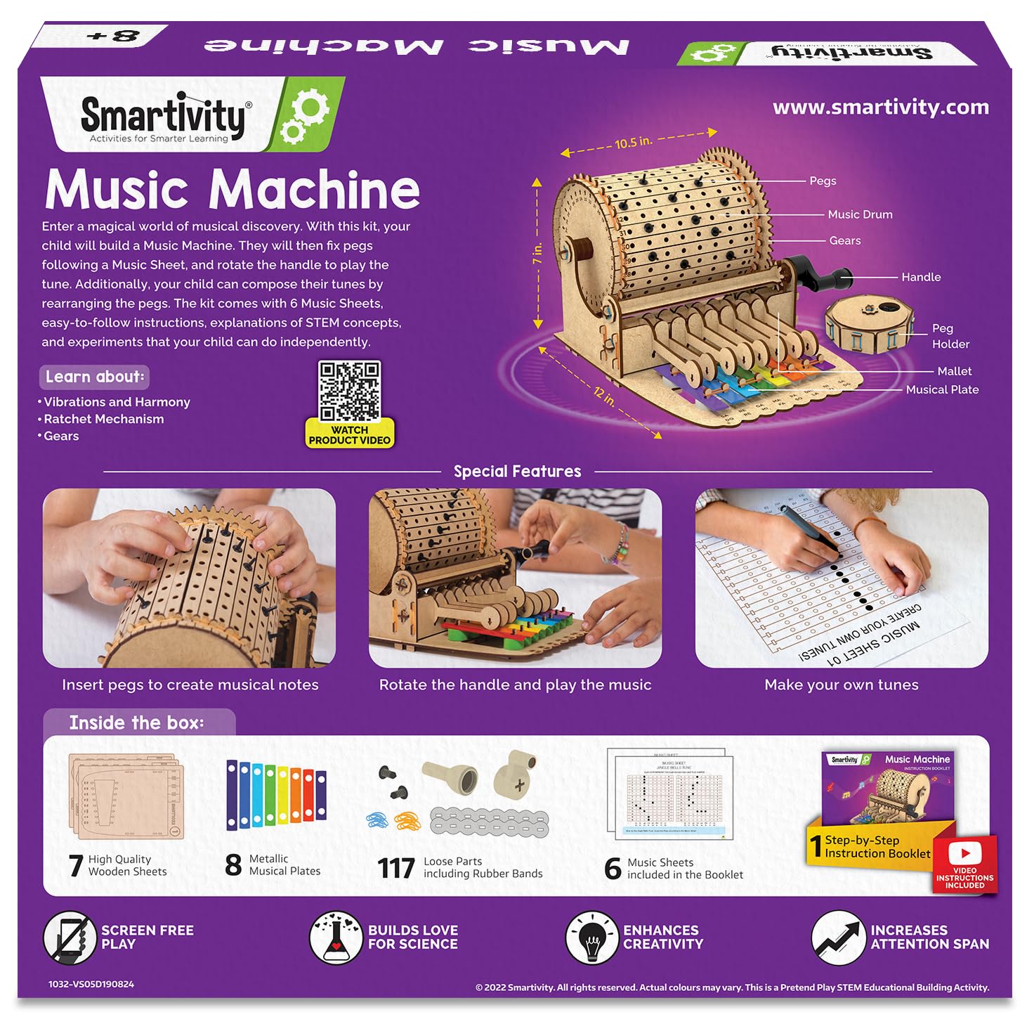 Smartivity DIY Music Machine Toy for Kids 8+ Years Old I Create Your own Music with 7 Preset Songs - Jingle Bells, Happy Birthday & More
