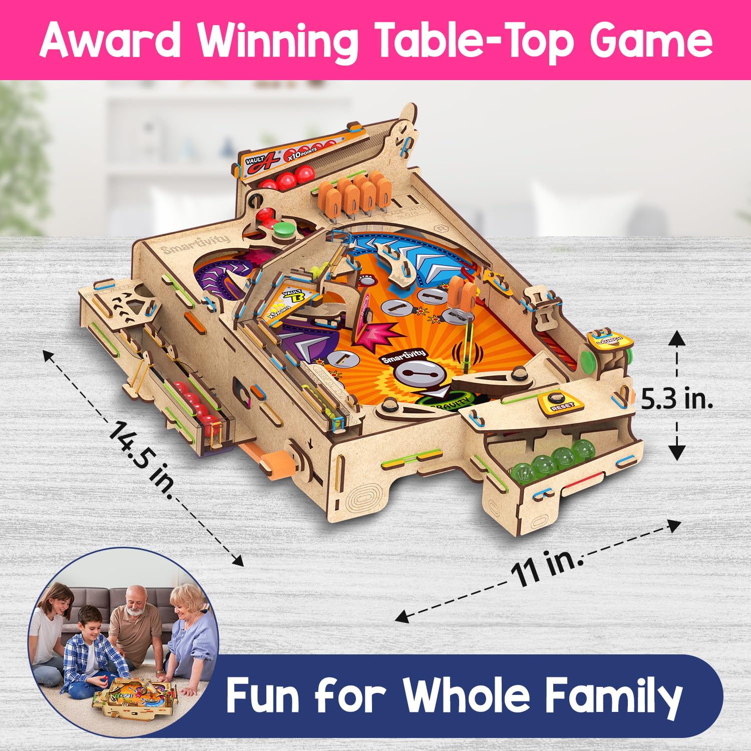 Smartivity Pinball Machine STEM DIY Fun Toy | Educational & Construction based Activity Game Kit for Kids Age 8 to 14 years.