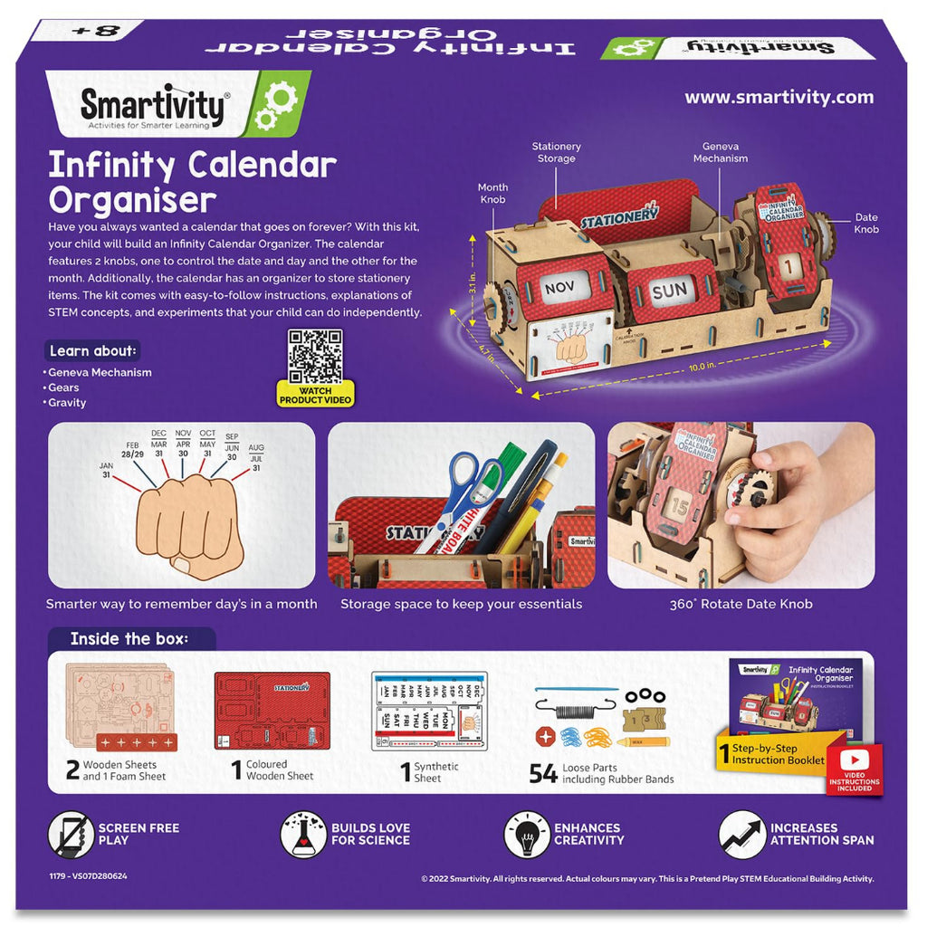 Smartivity DIY Infinity Calendar & Stationary Organizer for Kids Age 8+