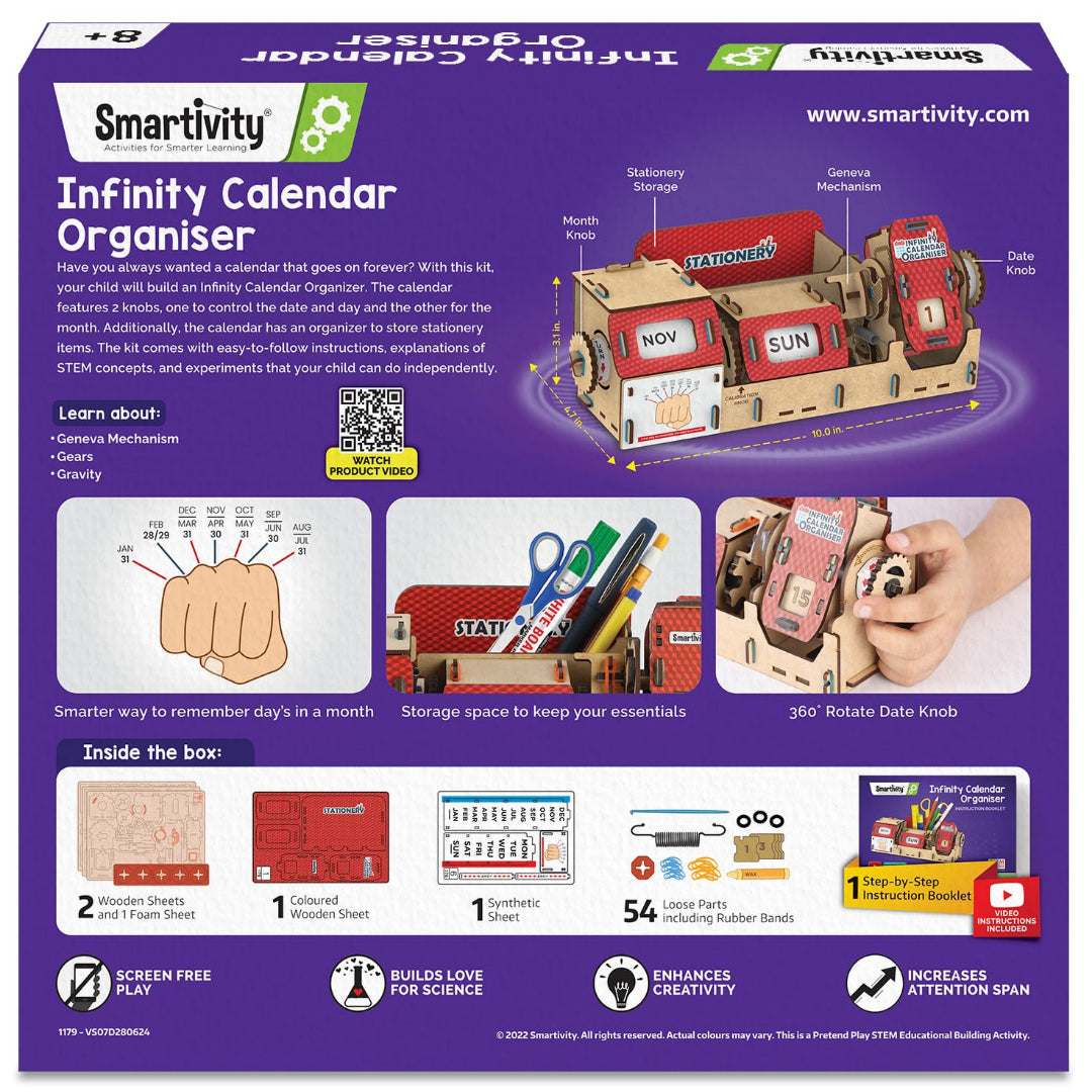 Smartivity DIY Infinity Calendar & Stationary Organizer for Kids Age 8+