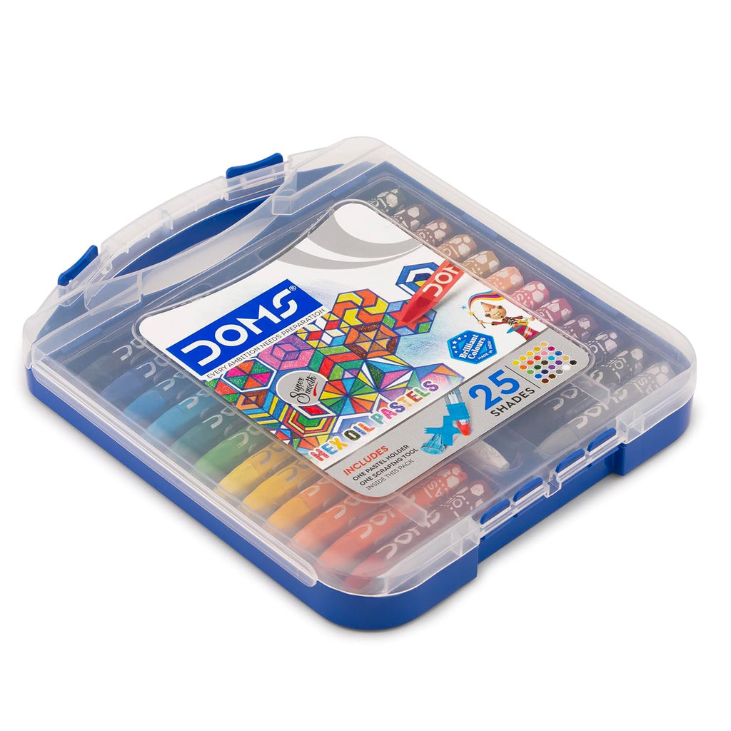 Doms Oil Pastels 25 Shades | Hard Plastic Case