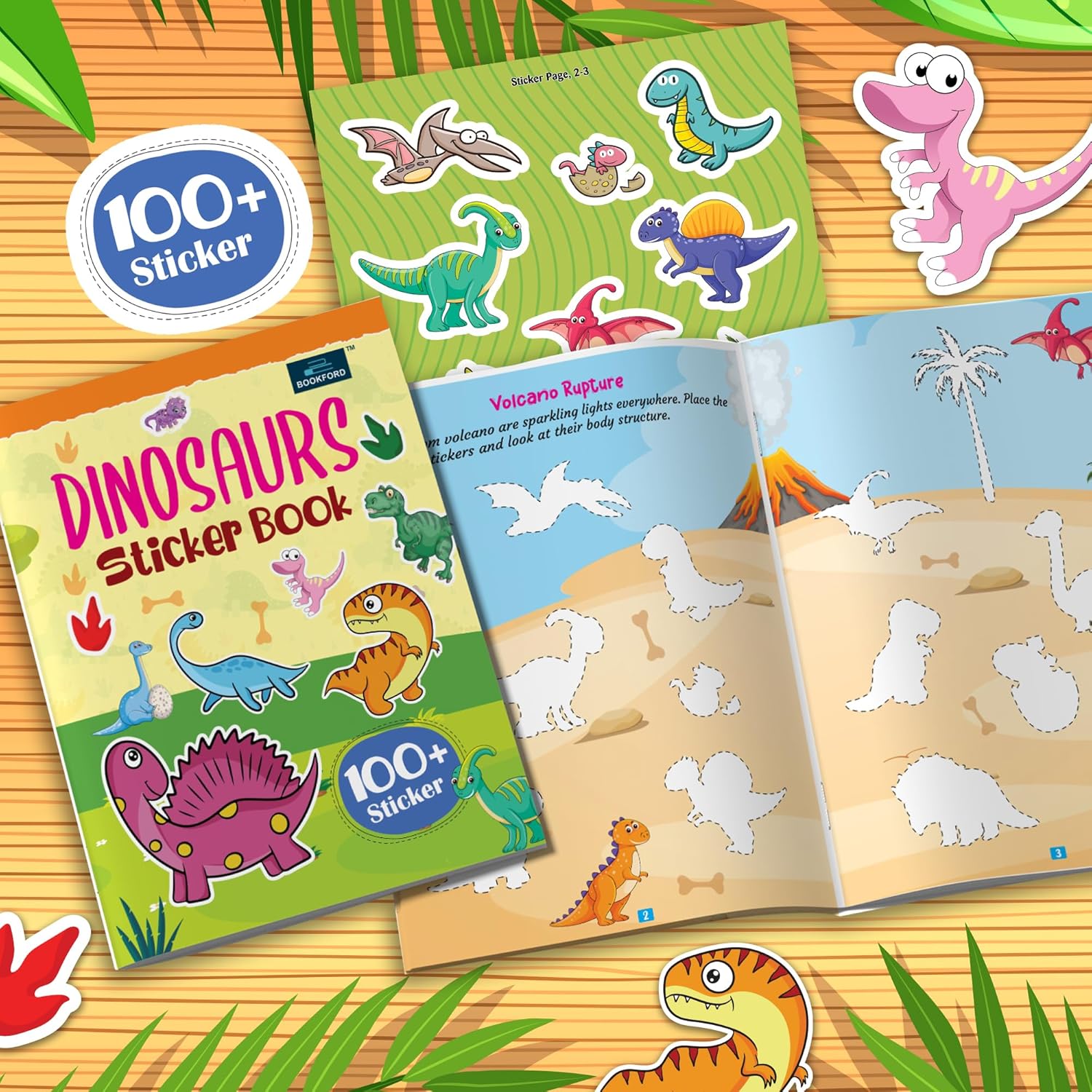 Dinosaurs Sticker Activity Book for kids and Children - Ultimate Fun Sticker - Ages 3+ Years old