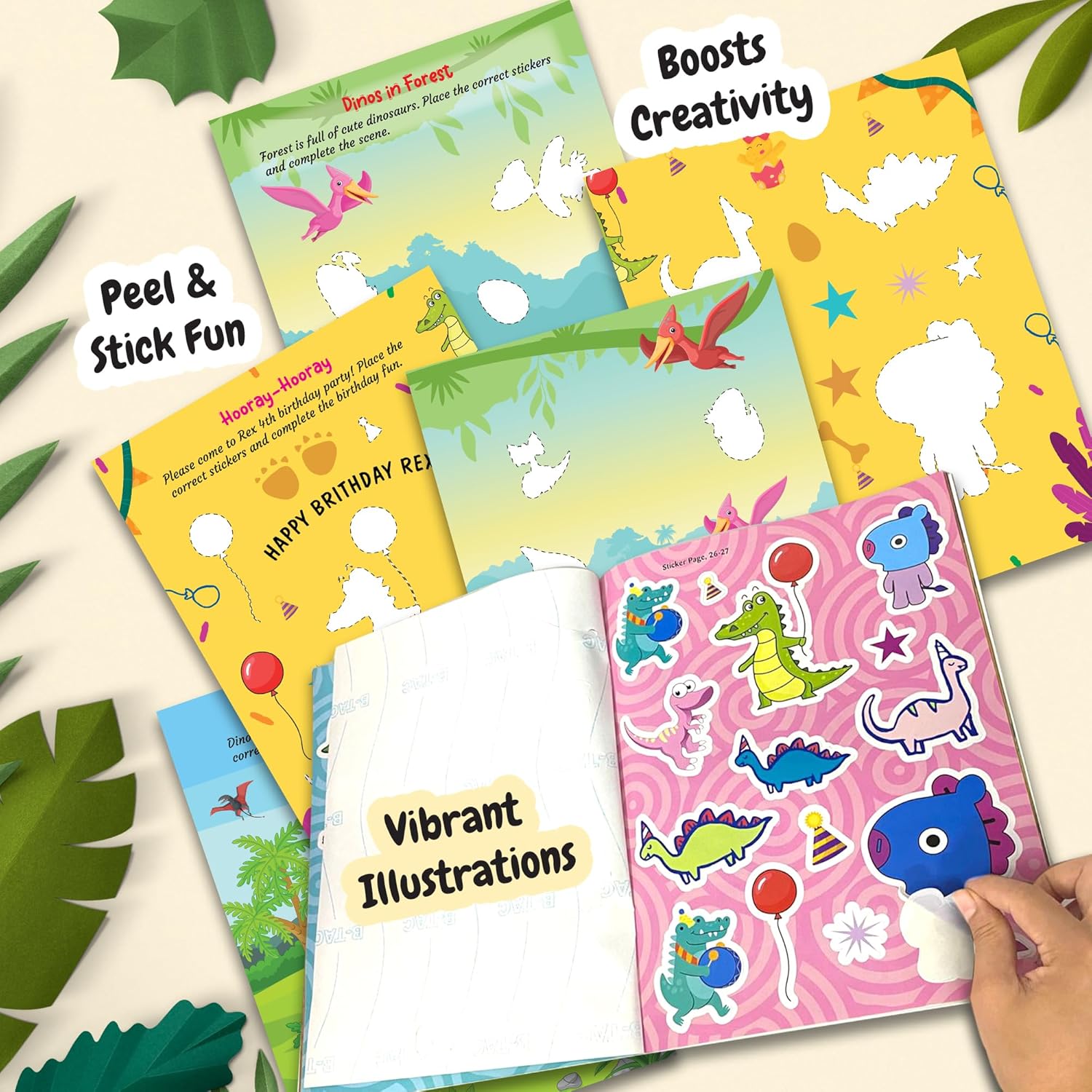 Dinosaurs Sticker Activity Book for kids and Children - Ultimate Fun Sticker - Ages 3+ Years old