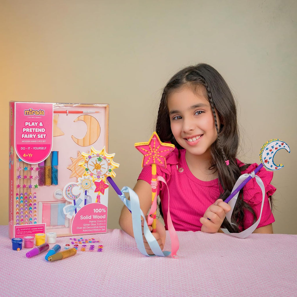 Mirada Play & Pretend DIY Fairy Set | Creative Role Play & Craft Activity Kit for Kids & Girls | Encourages Imagination, Creativity & Storytelling