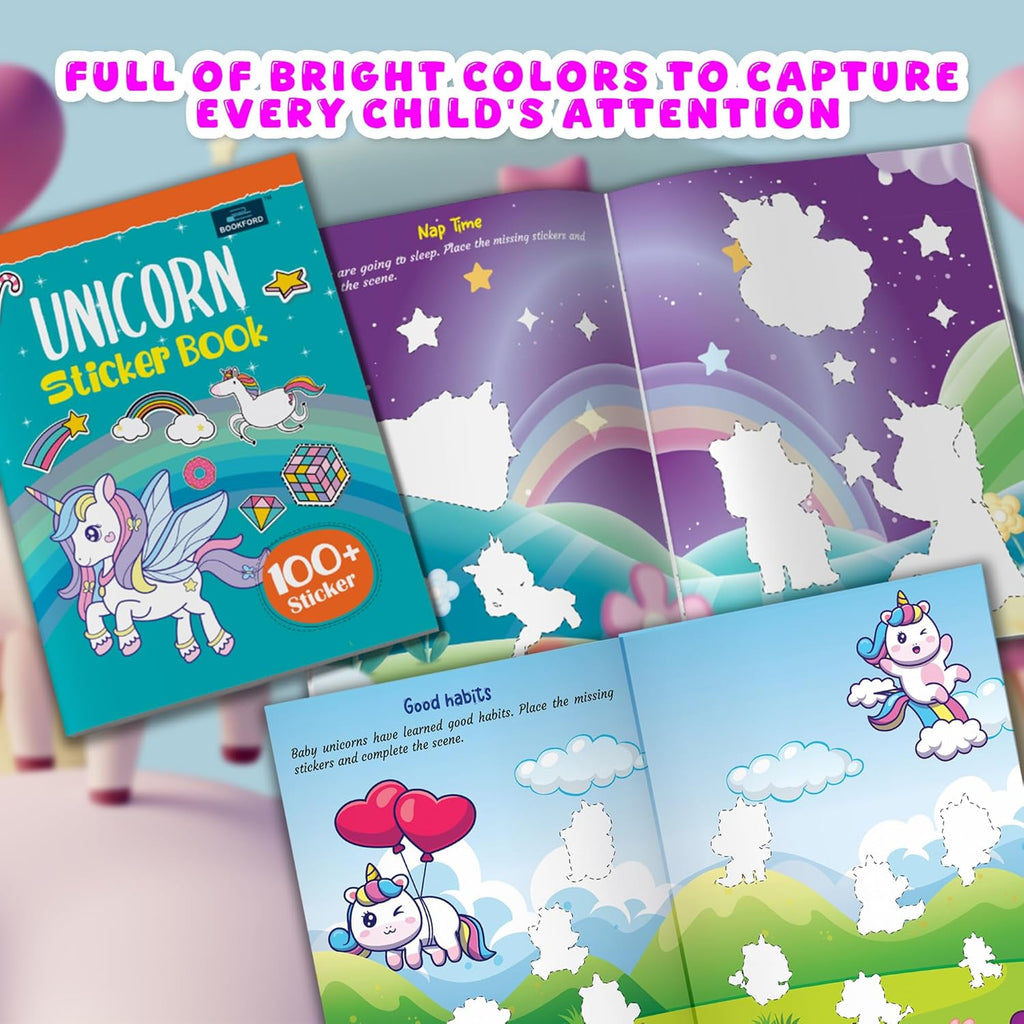 Unicorn Sticker Book for kids and children - Fun and Engaging Sticker Activities