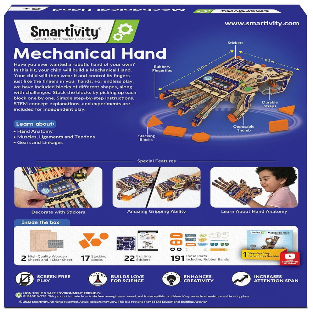 Smartivity Robotic Mechanical Hand STEM Toy for Kids Age 8+