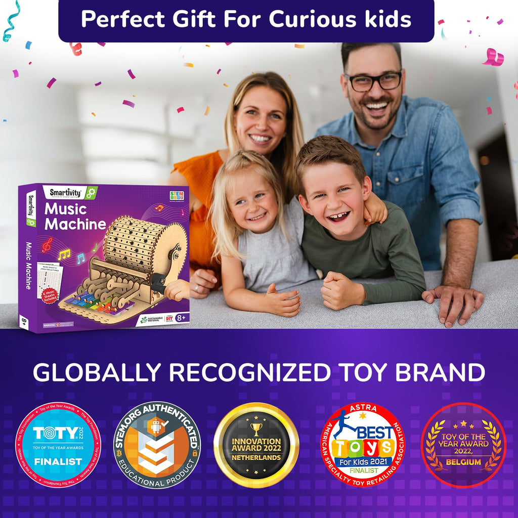 Smartivity DIY Music Machine Toy for Kids 8+ Years Old I Create Your own Music with 7 Preset Songs - Jingle Bells, Happy Birthday & More
