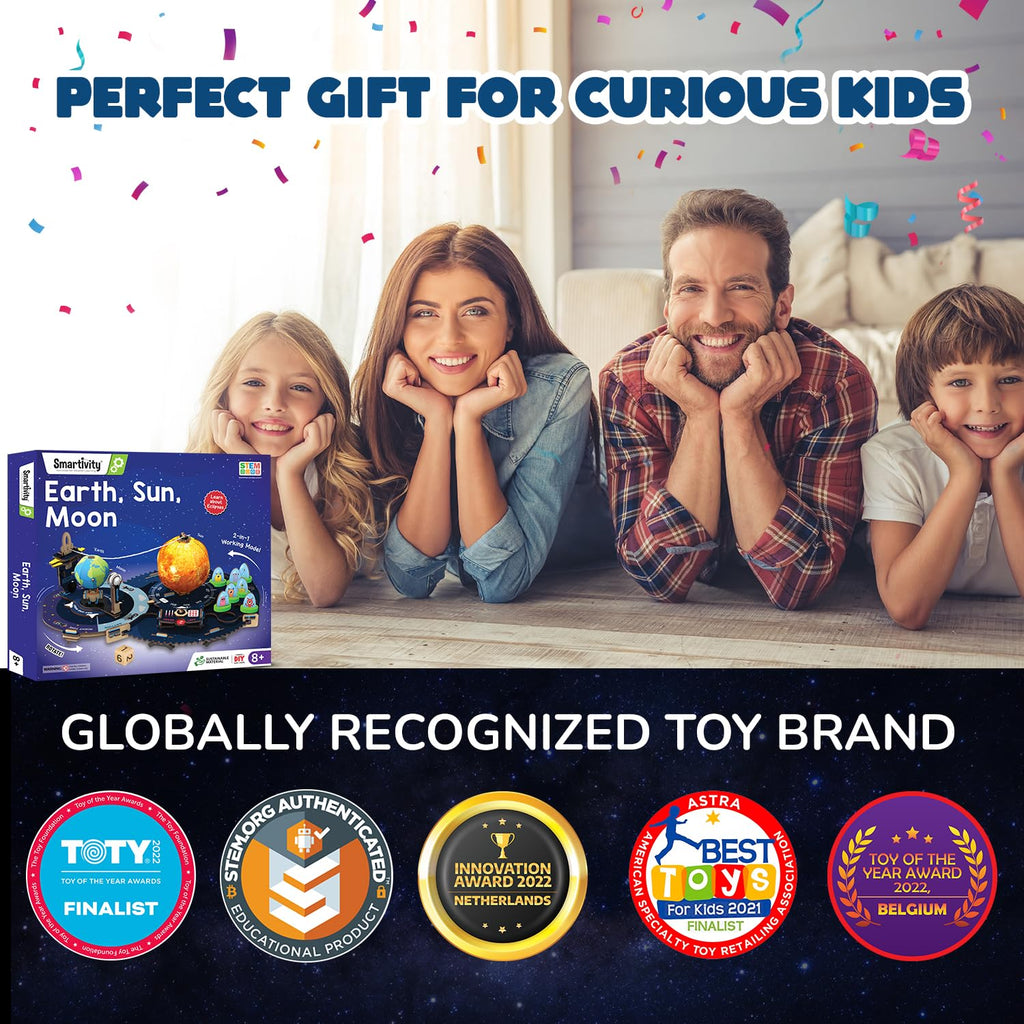 Smartivity Earth-Sun-Moon Space Toy for Kids 8+ | Interactive 3D Model Kit