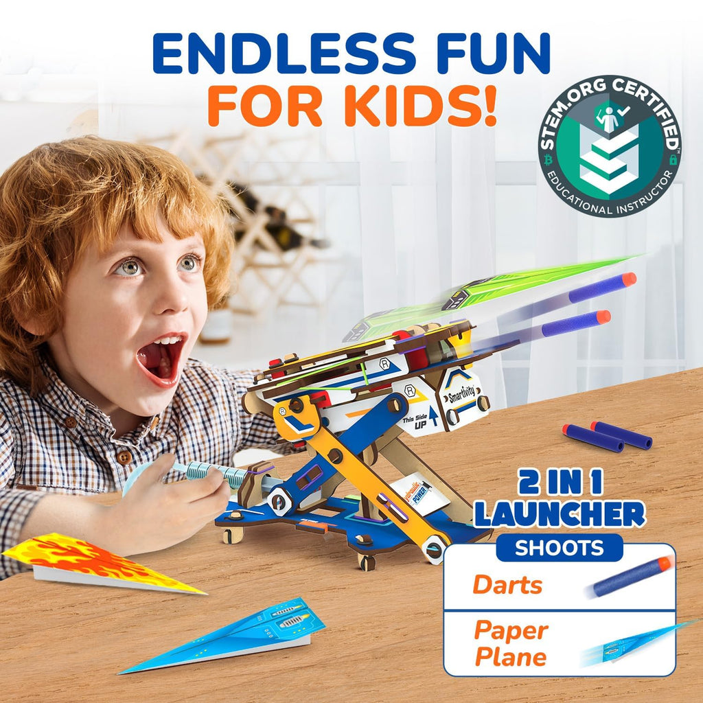 Smartivity 2 in 1 Hydraulic Aeroplane & Dart Launcher for Kids Age 6+