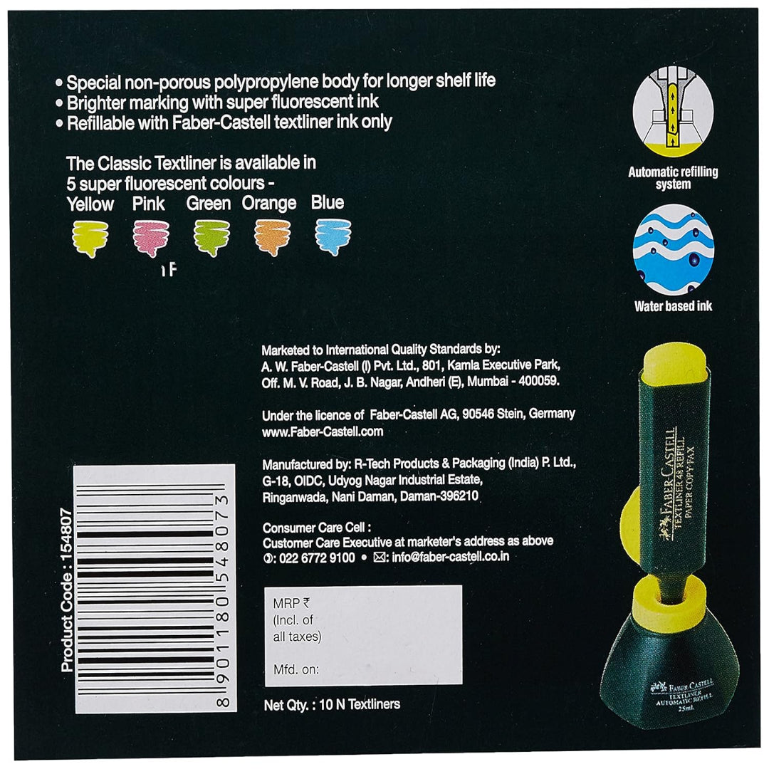 Faber-Castell Textliner | Pack of 10 Highlighters