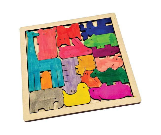Kraftsman Animal Puzzle 16 Pieces | Create and Color Your Zoo
