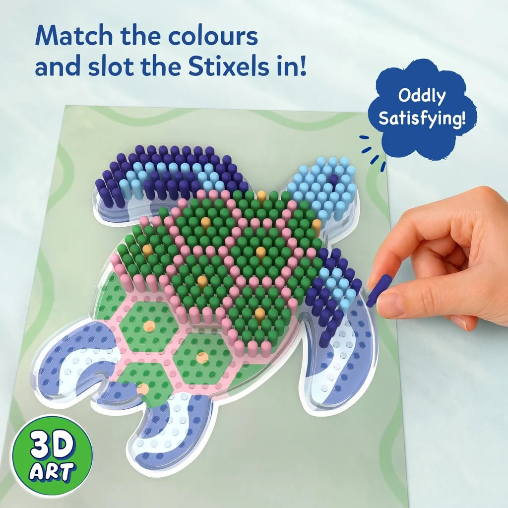 Stixels: Sea Turtle Wall Decor | DIY 3D Pixel Art Kit (ages 7+)