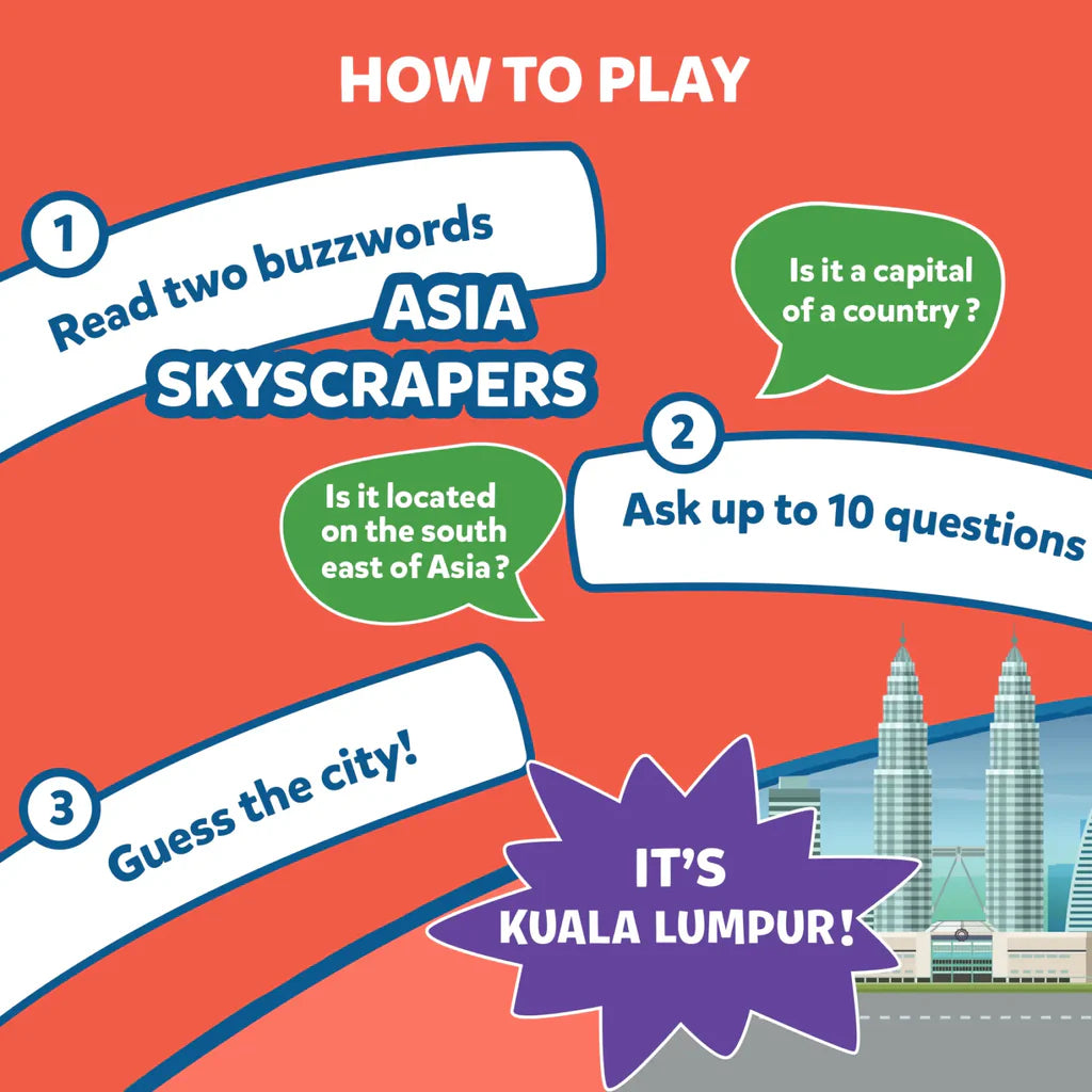 Guess in 10: Cities Around The World | Trivia Card Game (ages 8+)