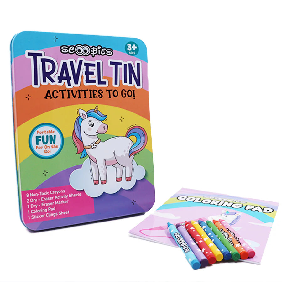 Scoobies Unicorn Travel Tin – Magical On-the-Go Activity Kit for Kids 3+