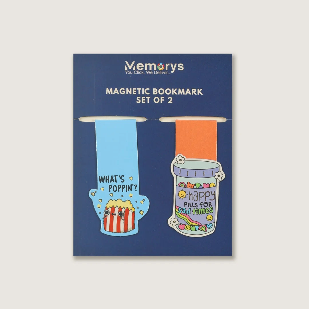 Magnetic Bookmarks (Set of 2) - Popcorn & Happy Pills