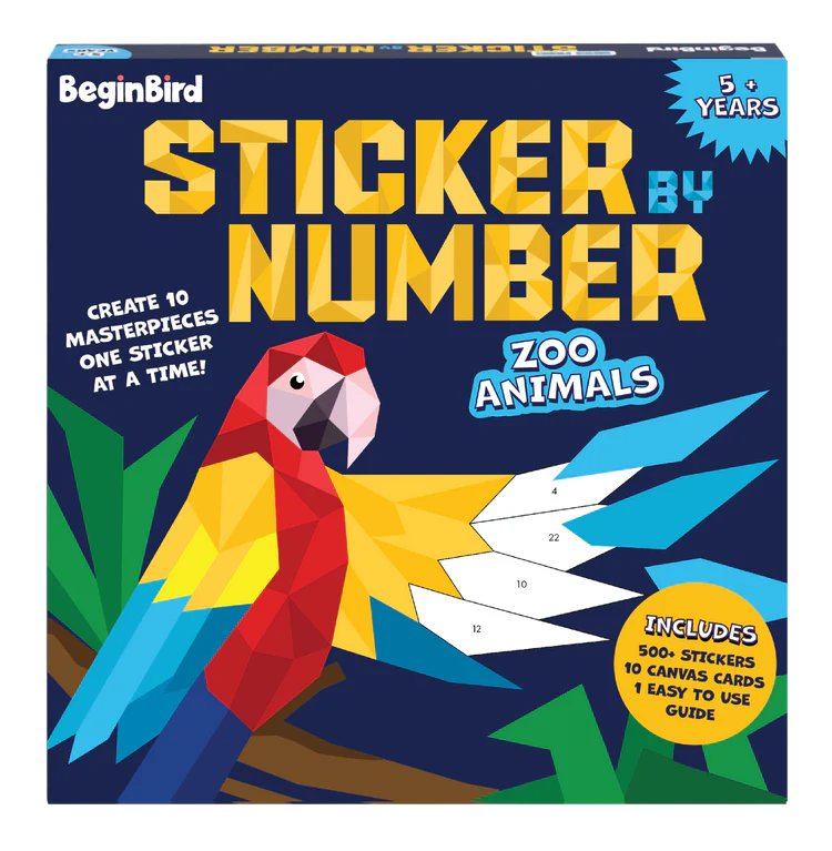 Sticker by Number: Zoo Animals