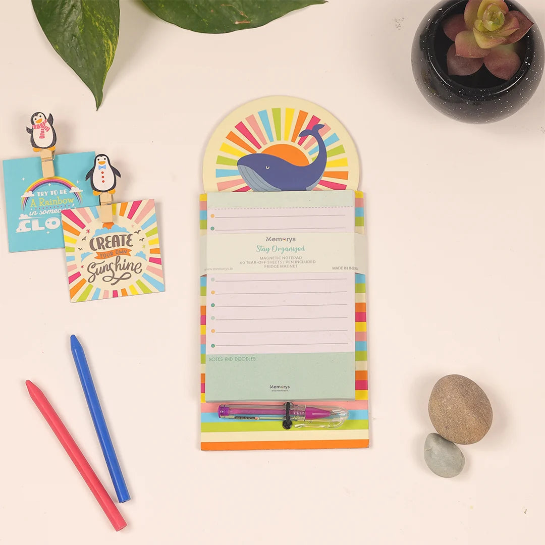 Stay Organised Magnetic Notepad – Fun Whale