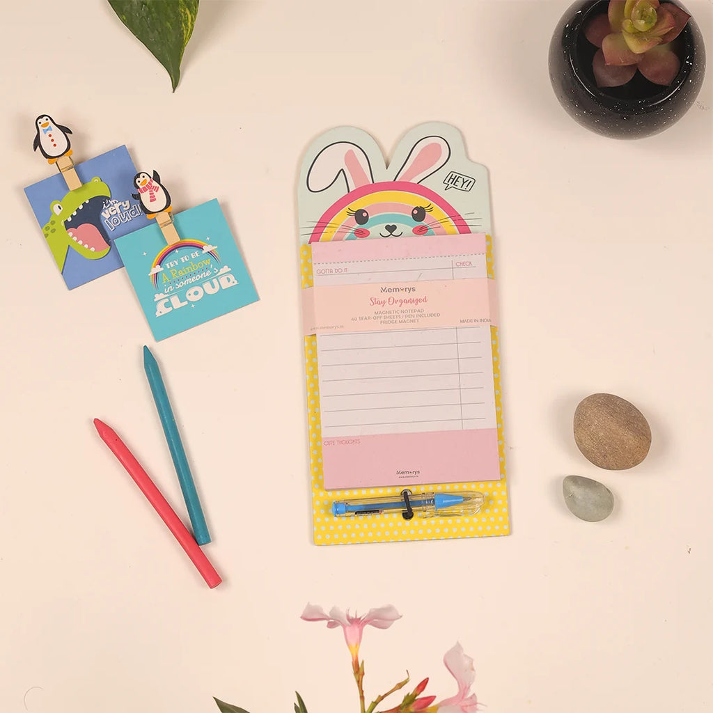 Stay Organised Magnetic Notepad – Bunny Pink