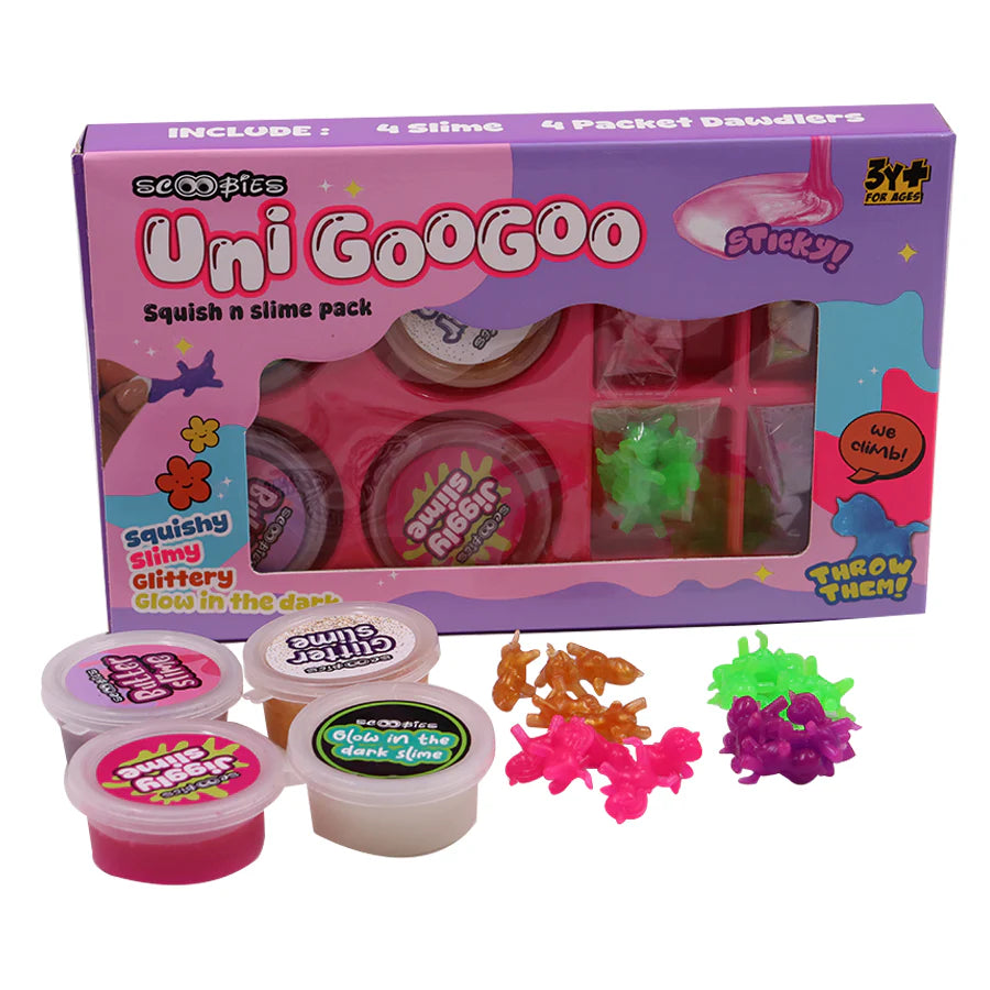 Uni GooGoo Slime Set (Pink) 4 Slimes + 20 Unicorn Dawdlers