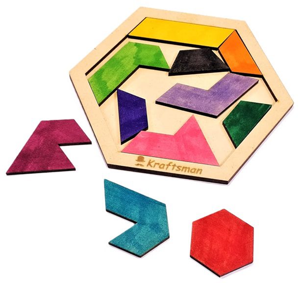 Kraftsman Hexagram Puzzle 11 Pieces | Color your puzzle