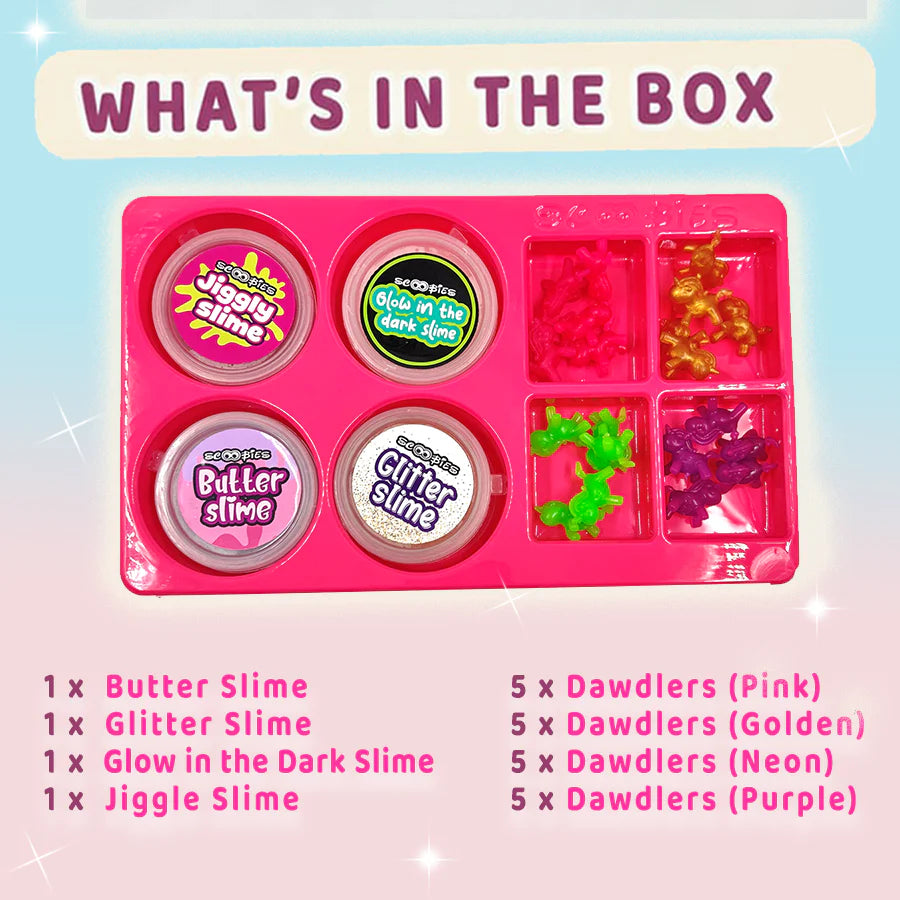Uni GooGoo Slime Set (Pink) 4 Slimes + 20 Unicorn Dawdlers
