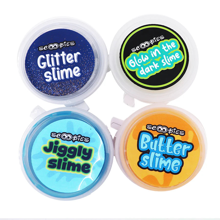 Spacy GooGoo Slime Set ( Blue) 4 Slime with 20 Spooky Wall Crawlers |Sensory Play Toy for Kids (3+ Years)