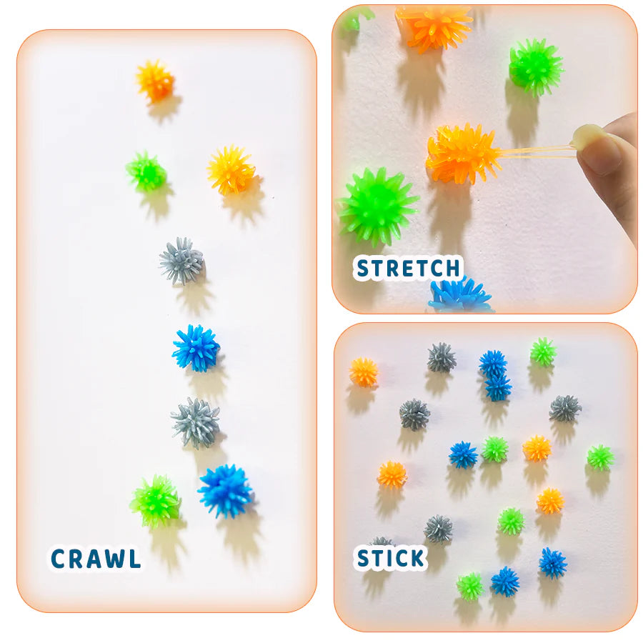 Spacy GooGoo Slime Set ( Blue) 4 Slime with 20 Spooky Wall Crawlers |Sensory Play Toy for Kids (3+ Years)